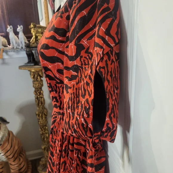 square dance co red zebra leopard animal print swing dress vintage rockabilly - Picture 2 of 10
